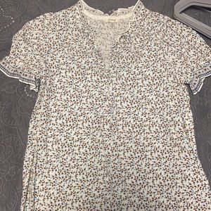 Patterned Short Sleeve Blouse